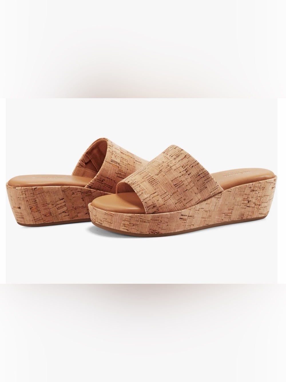 Rockport Aubriella Wedge Slide Sandals in Cork-Tone for Women Sz 7W